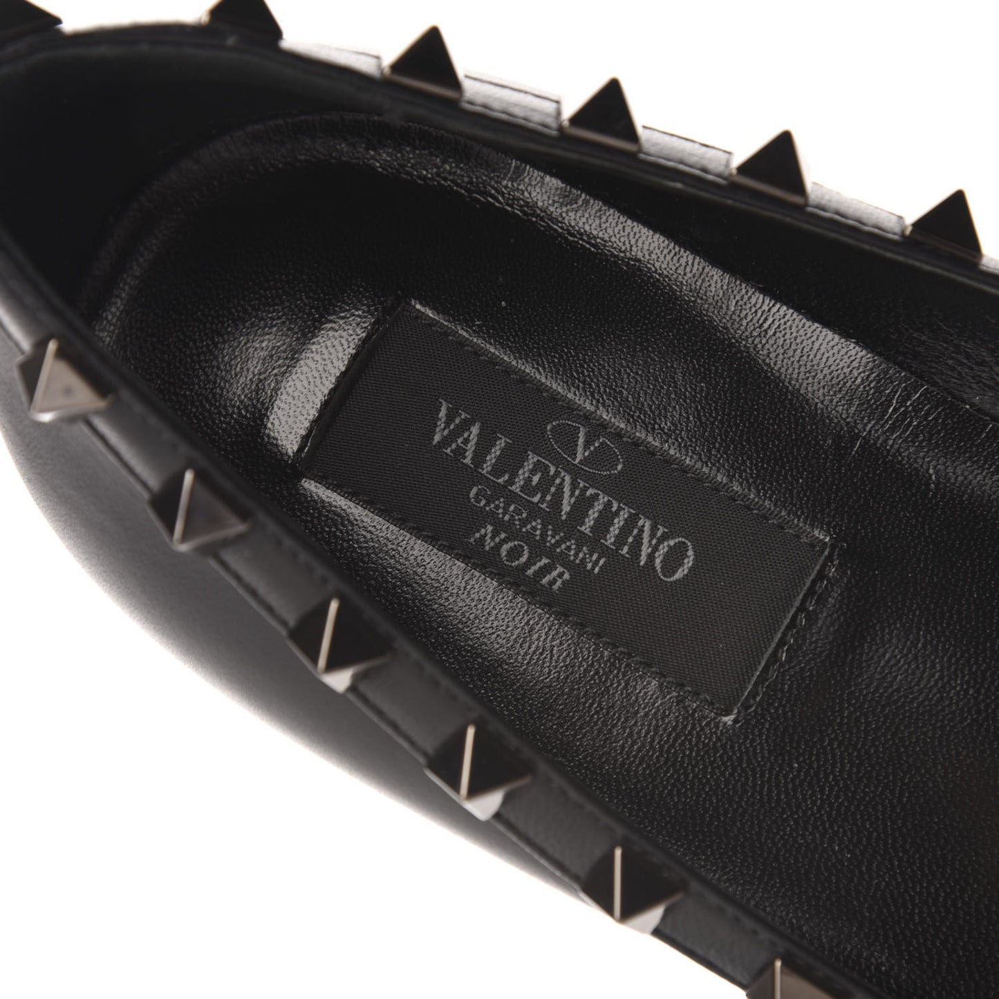 Nappa Rockstud Ballerina Flats 37 Black