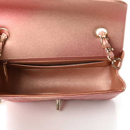 Chanel Metallic Lambskin Quilted Ombre Mini Rectangular Flap Pink 5 of 11