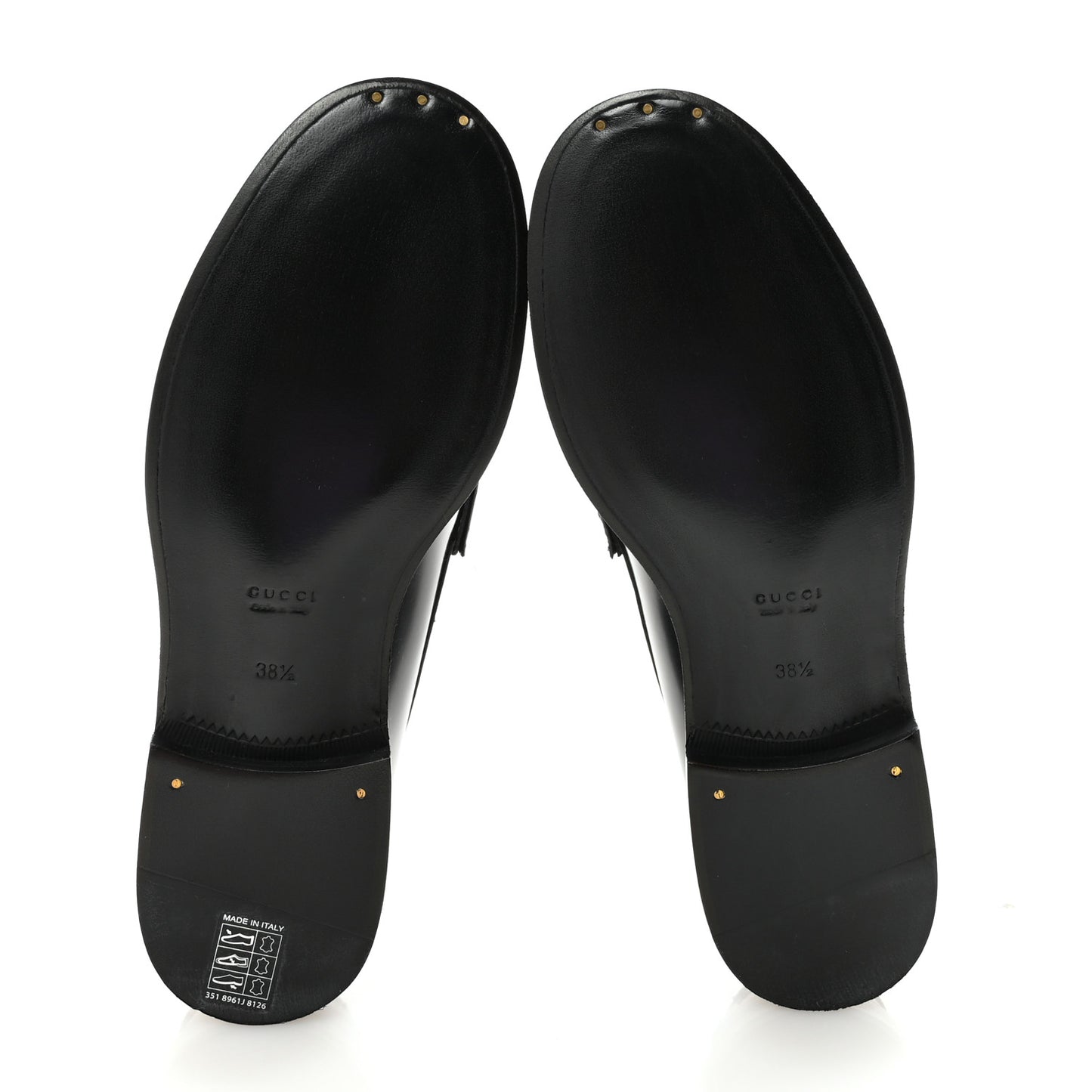 Calfskin Millennial Ribot Womens GG Loafers 38.5 Black