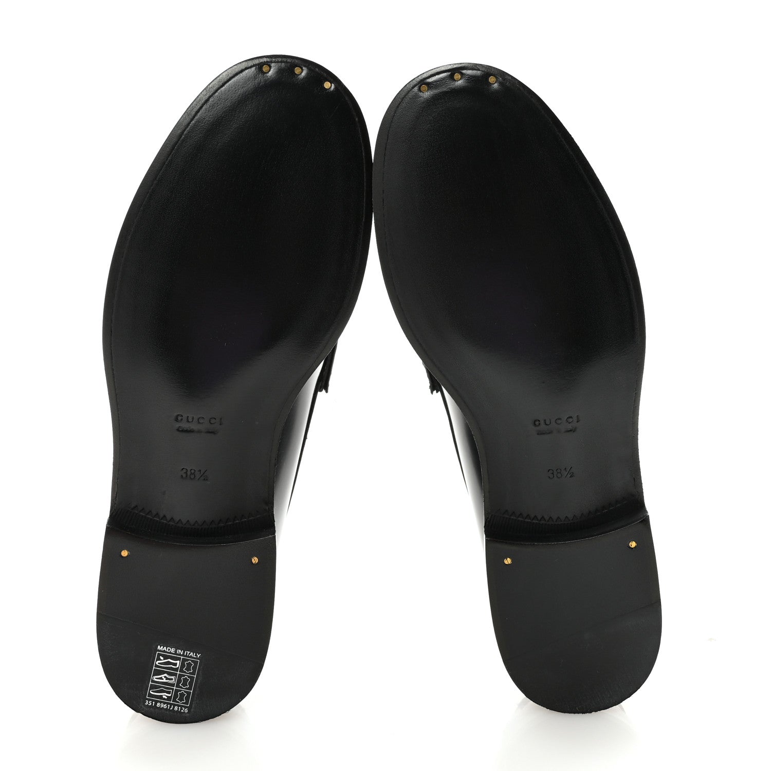 Gucci Calfskin Millennial Ribot Womens GG Loafers 38.5 Black 6 of 10