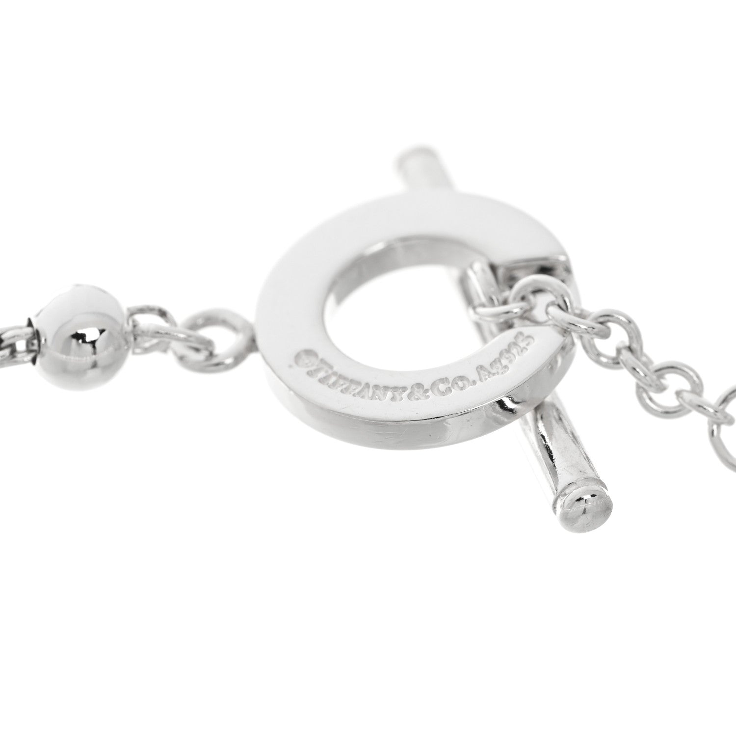 Tiffany Sterling Silver 4mm Beads Toggle Bracelet 4 of 4