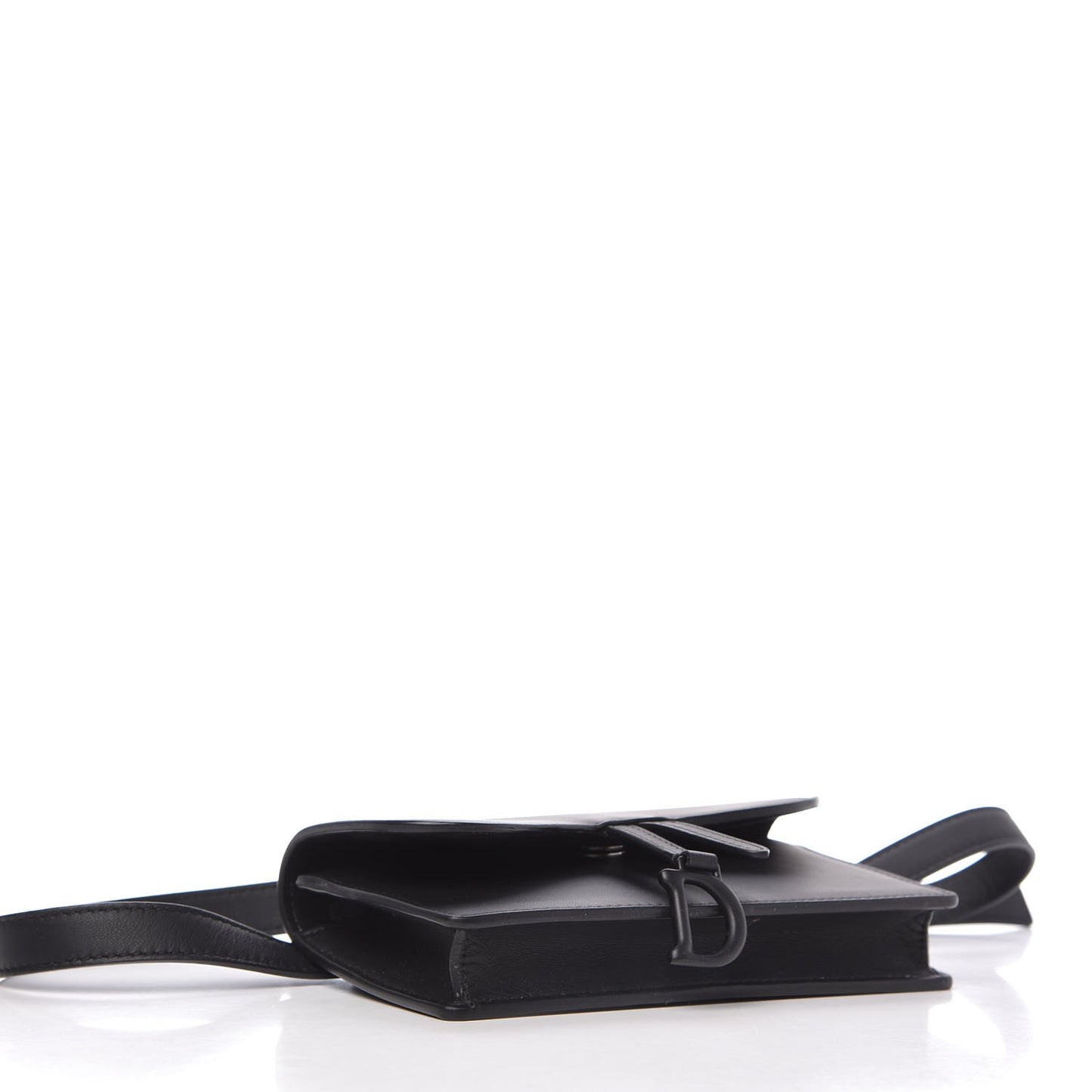 Ultra Matte Calfskin Saddle Belt Bag Black
