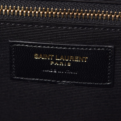 Saint Laurent Grain De Poudre Matelasse Chevron Large Monogram Satchel Lipstick Red 7 of 9