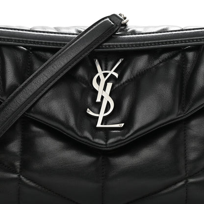 Saint Laurent Lambskin Quilted Small Loulou Puffer Monogram Chain Satchel Black 9 of 11