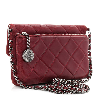 Chanel Lambskin Quilted Mini Mineral Nights Flap Crossbody Bag Dark Red 3 of 17