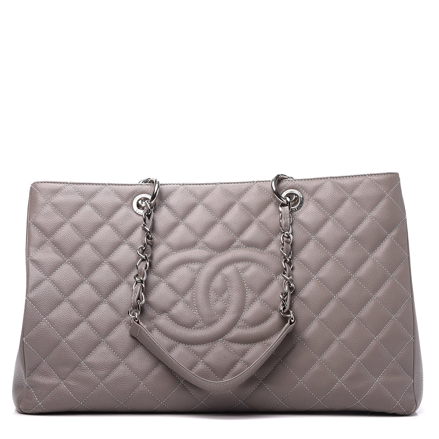 Chanel Caviar Quilted XL Grand Shopping Tote GST Light Grey 1 of 11