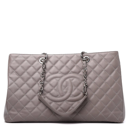 Chanel Caviar Quilted XL Grand Shopping Tote GST Light Grey 1 of 11