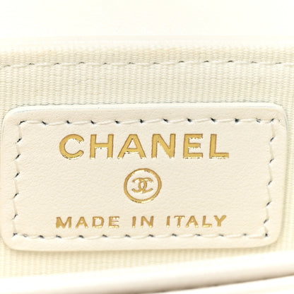 Chanel Shiny Lambskin Flap Clutch With Chain White 6 of 11