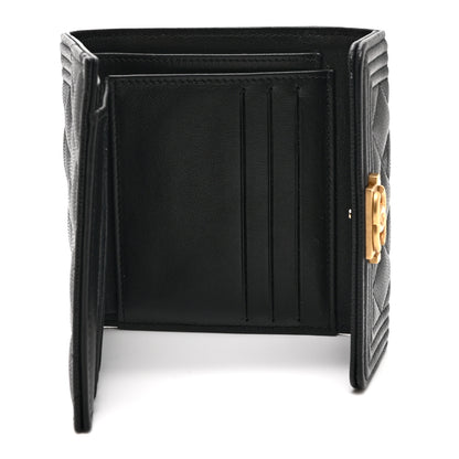 Chanel Caviar Quilted Compact Boy Wallet Black 5 of 11