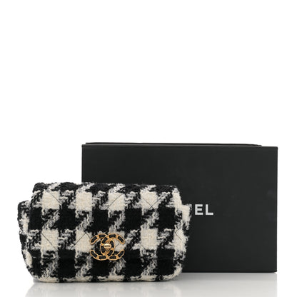 Chanel Tweed Quilted Chanel 19 Waist Bag Black Ecru White 11 of 11