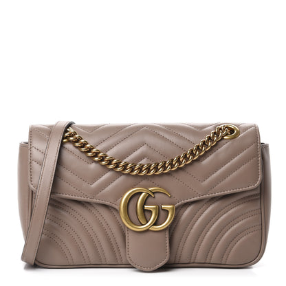 Gucci Calfskin Matelasse Small GG Marmont Shoulder Bag Porcelain Rose 1 of 10