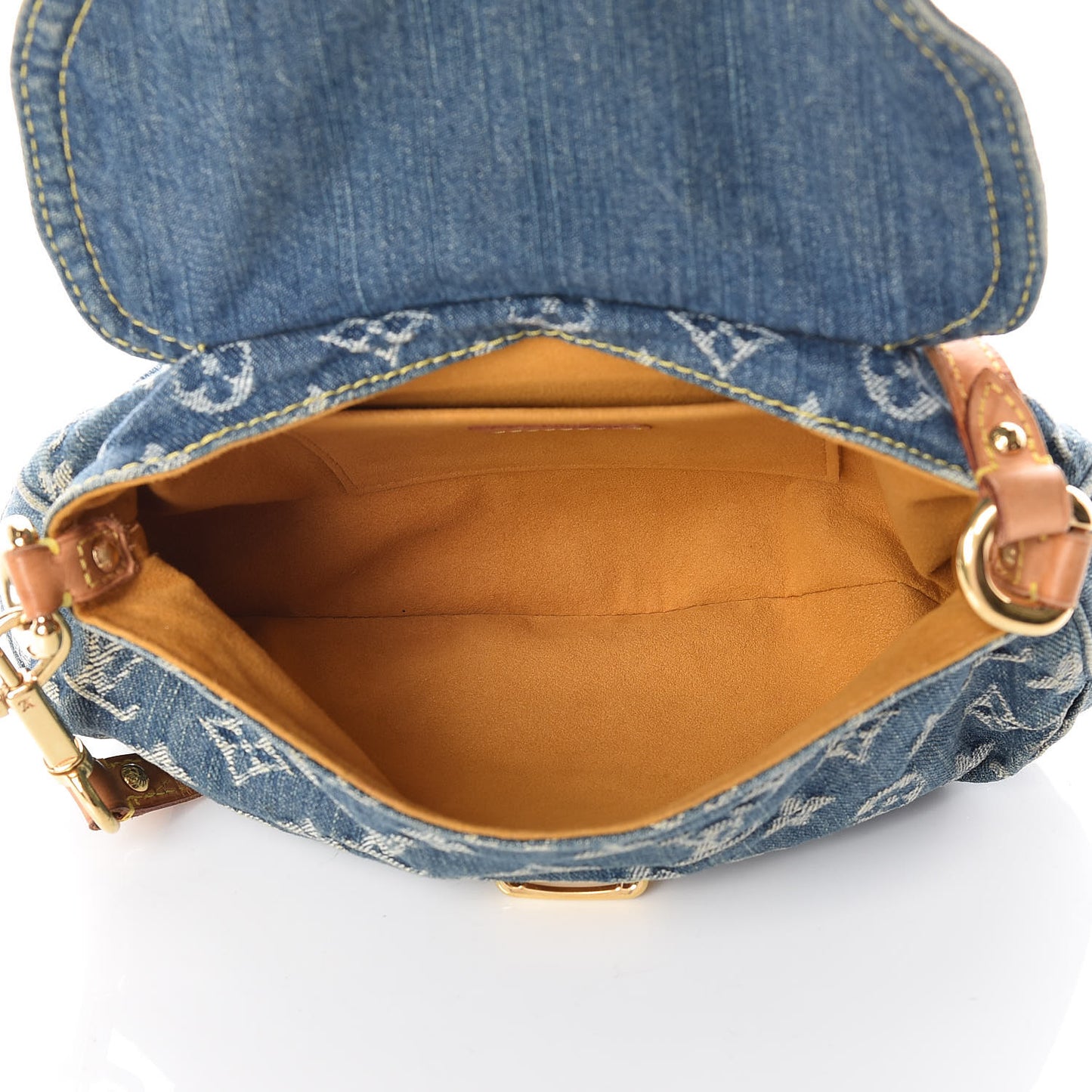 Monogram Denim Mini Pleaty Blue