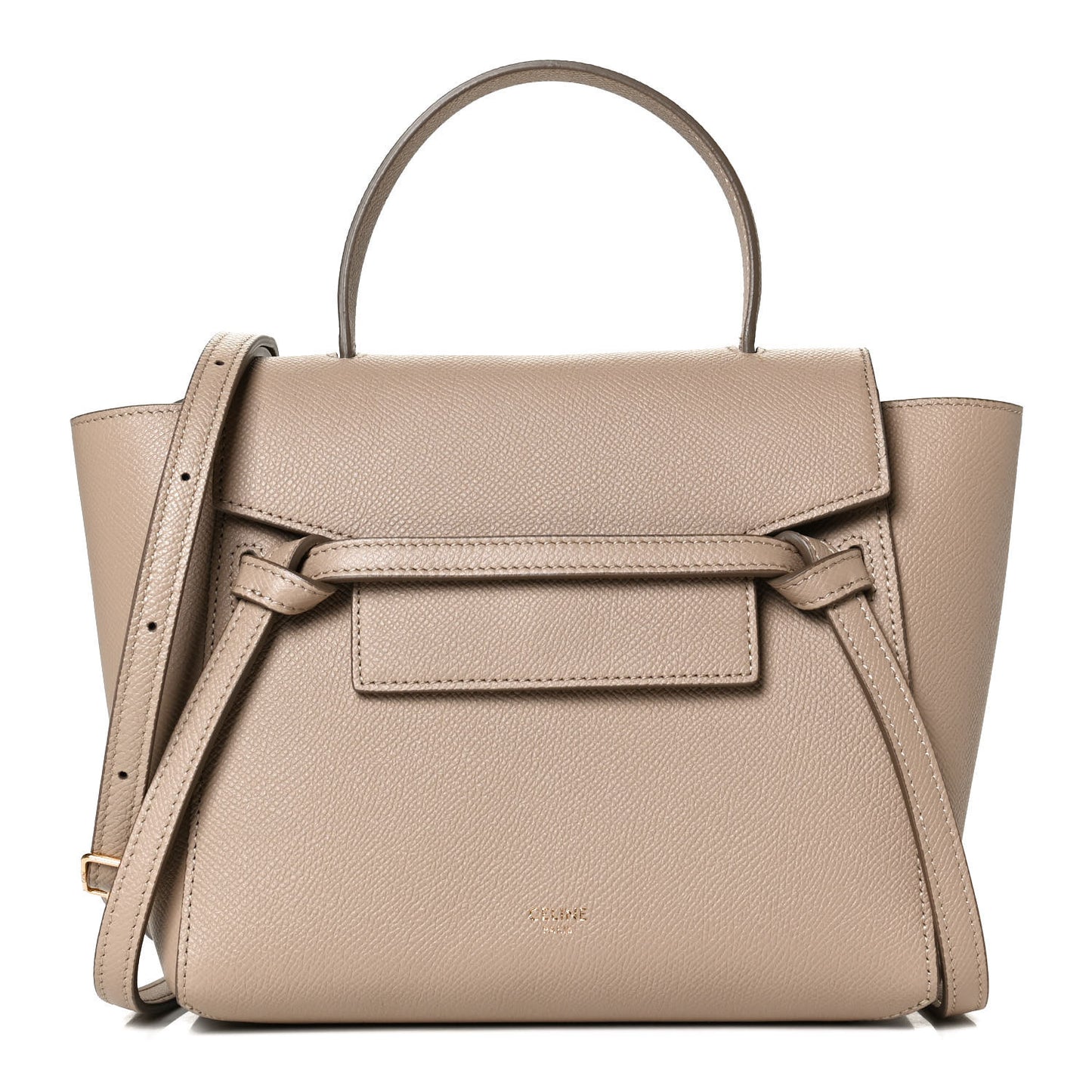 Grained Calfskin Nano Belt Bag Light Taupe
