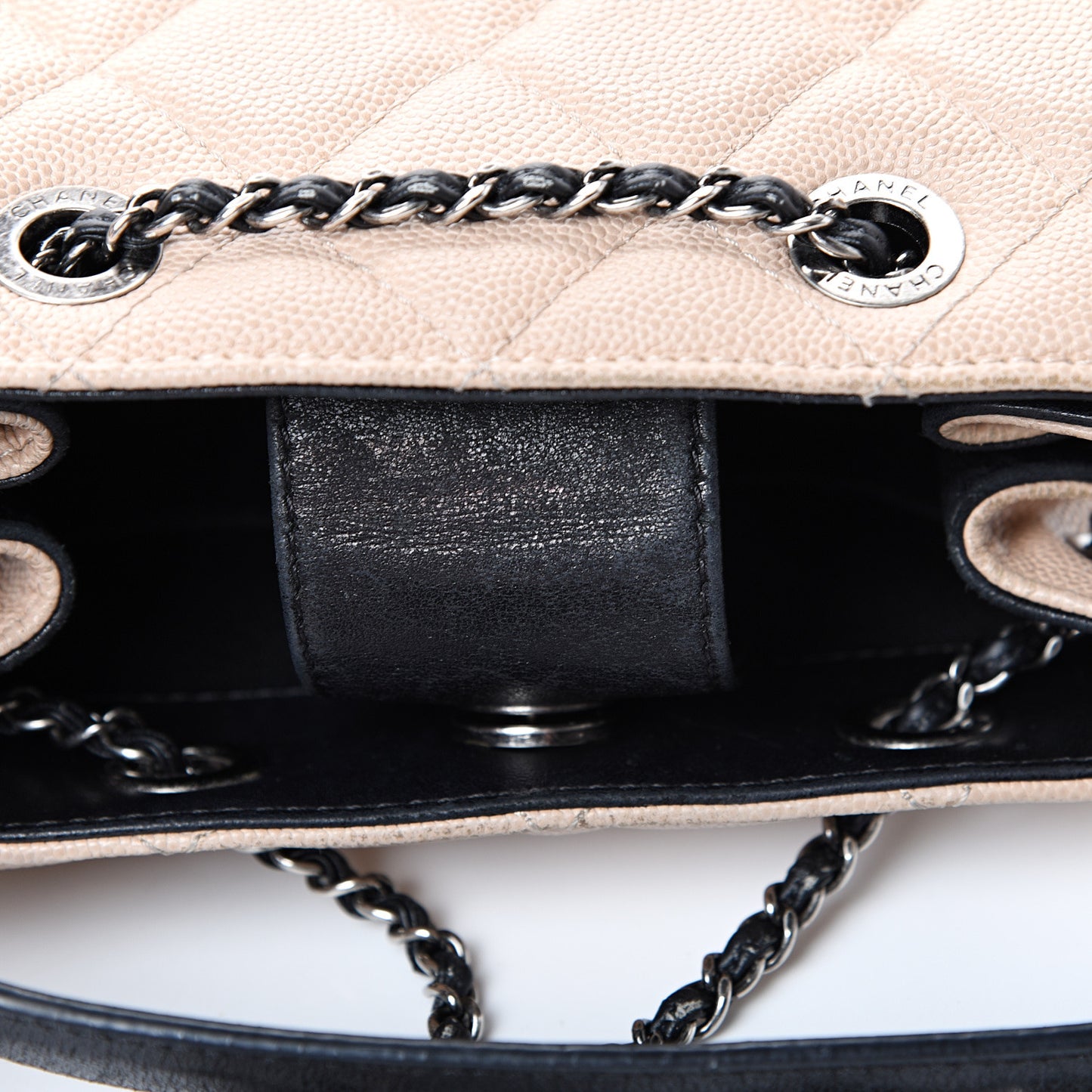Caviar Quilted Small CC Bucket Bag Beige