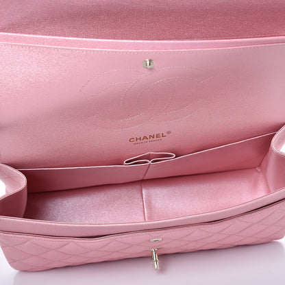 Chanel Iridescent Caviar Quilted Jumbo Double Flap Rose Pink 5 of 11