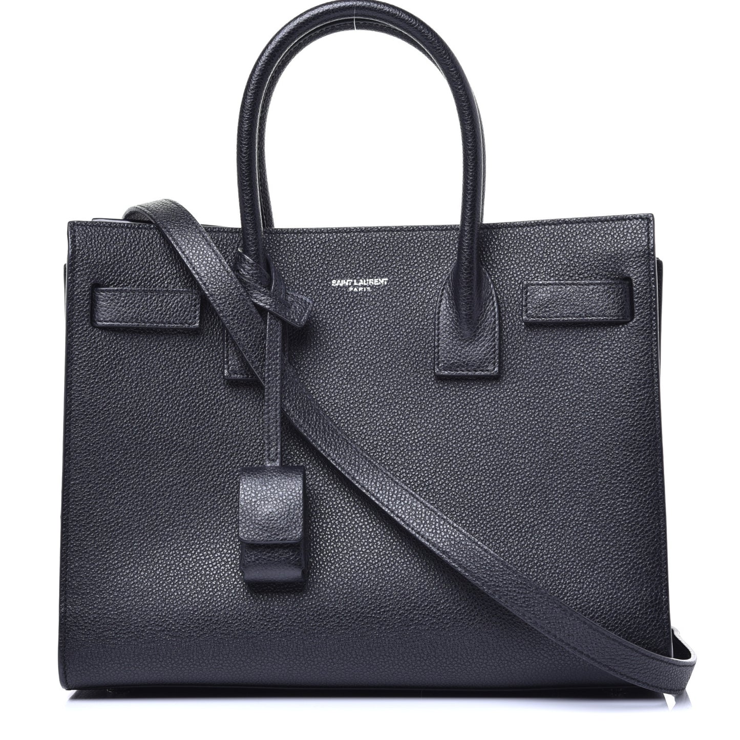 Grained Calfskin Baby Sac De Jour Black