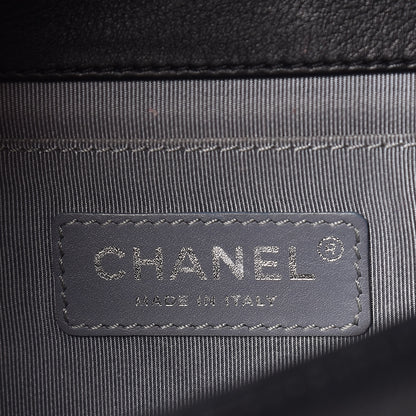Chanel Calfskin Chevron Quilted Boy Convertible Clutch Flap Black 8 of 21
