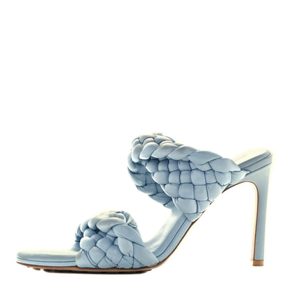 Bottega Veneta Nappa Twisted Padded Intrecciato Curve Slide Sandals 38 Ice 1 of 9