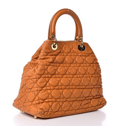 Christian Dior Lambskin Cannage Large Soft Lady Dior Shopping Tote Orange 3 of 16
