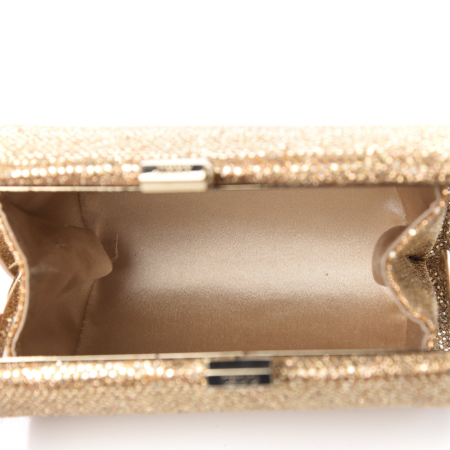 Glitter Fabric Mini Tube Clutch Gold