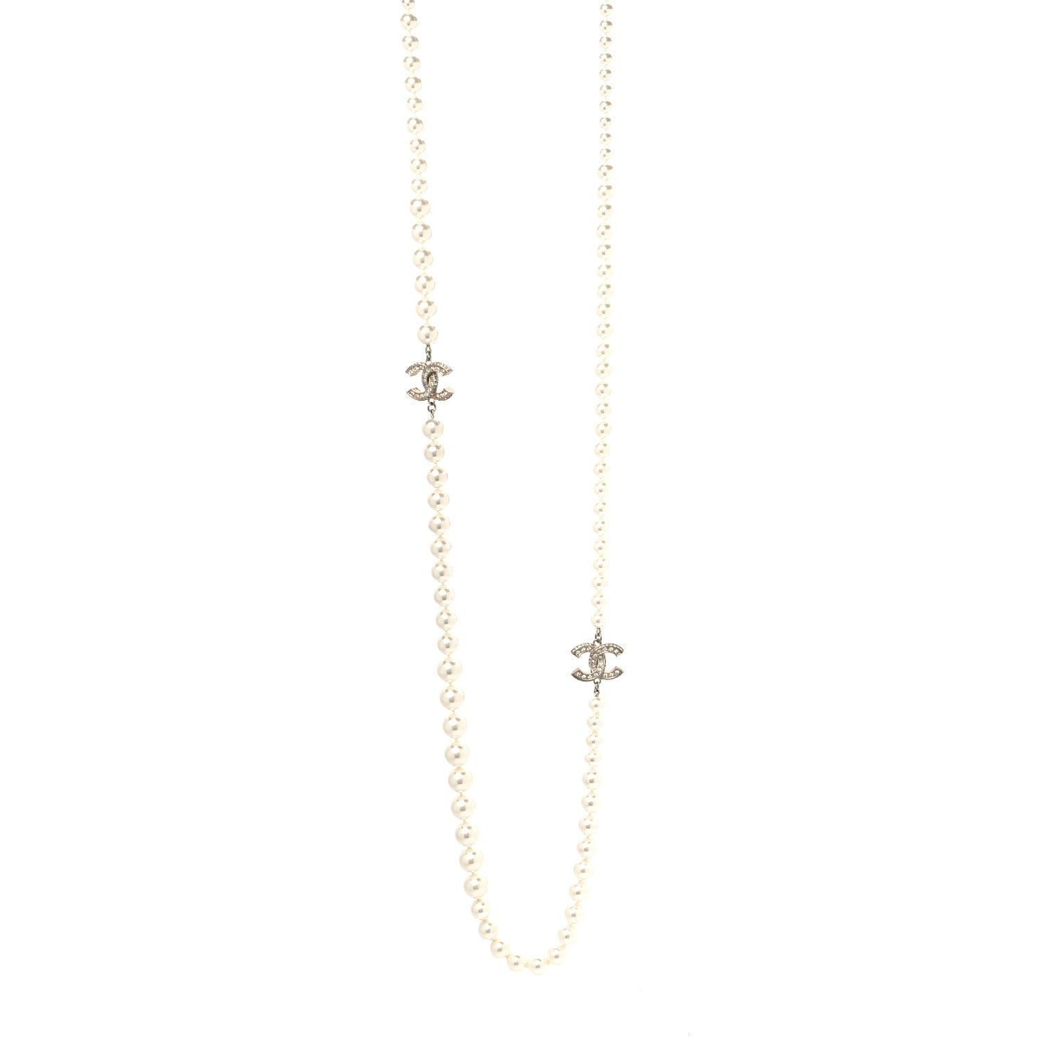 Chanel Pearl CC Long Necklace Gold 1 of 5
