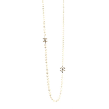 Chanel Pearl CC Long Necklace Gold 1 of 5