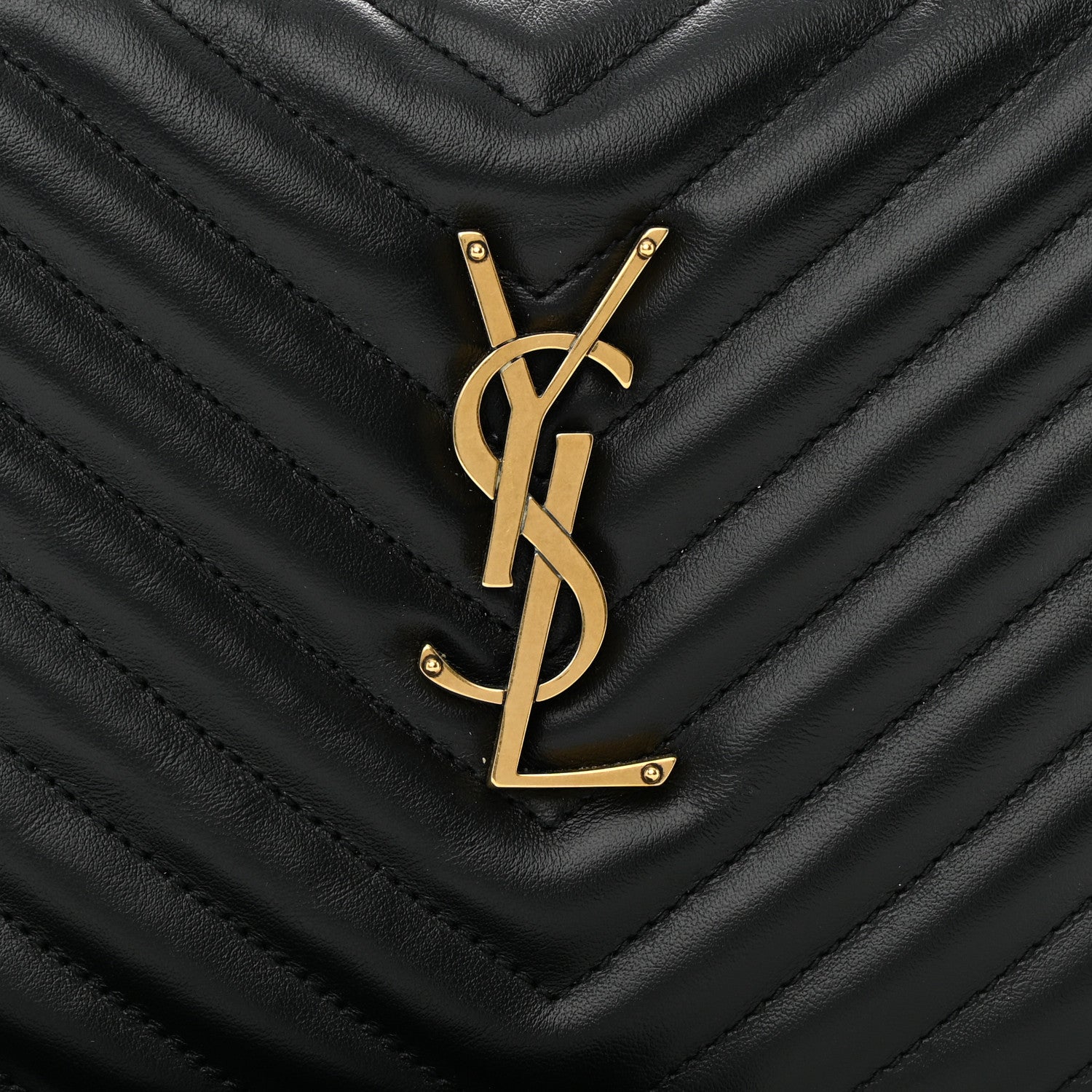 Saint Laurent Calfskin Matelasse Monogram Lou Camera Bag Black 8 of 11