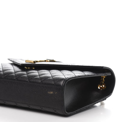 Saint Laurent Grain De Poudre Textured Mixed Matelasse Triquilt Medium Monogram Satchel Black 7 of 13