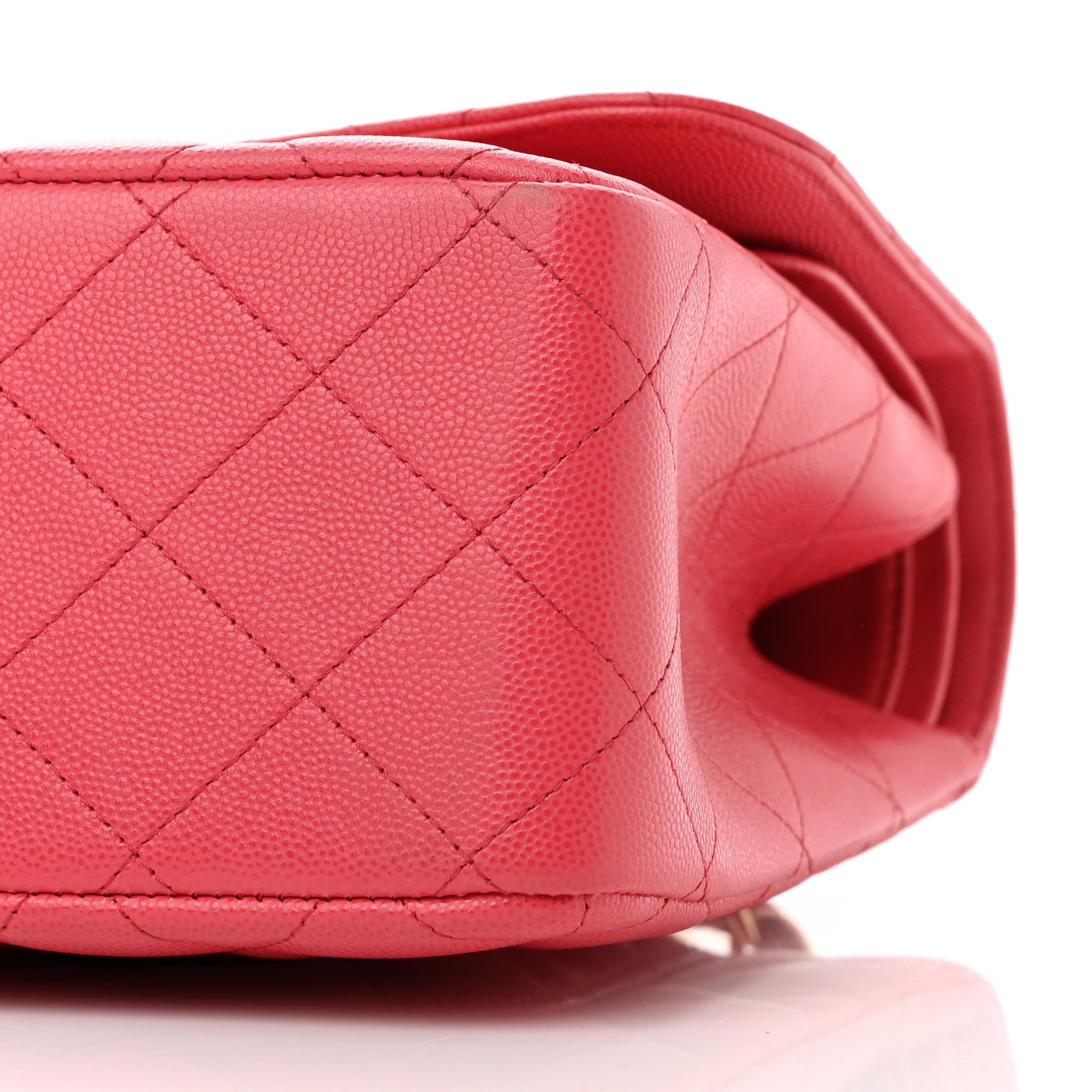 Caviar Quilted Jumbo Double Flap Dark Pink