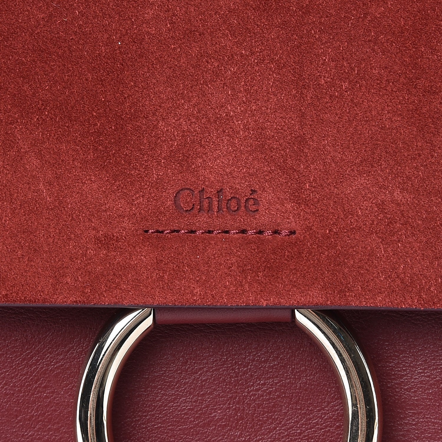 Chloe Calfskin Suede Medium Faye Shoulder Bag Plum Purple 7 of 7