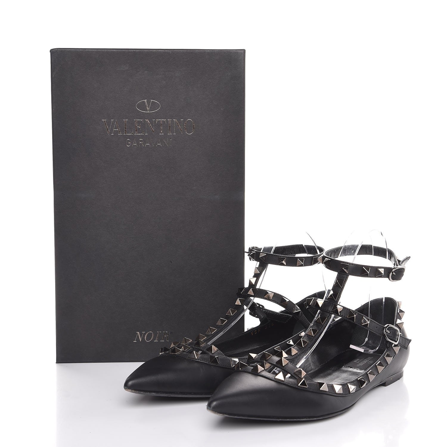Valentino Garavani Nappa Rockstud Cage Ballerina Flats 38 Black 10 of 10