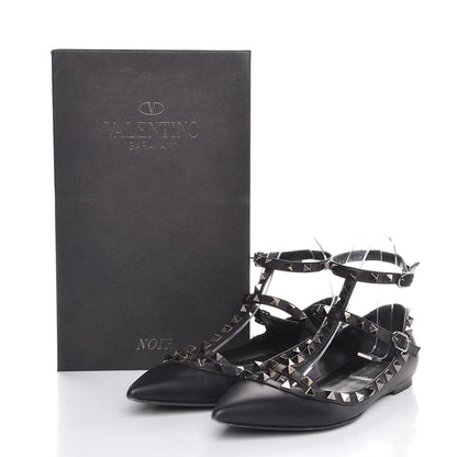 Valentino Garavani Nappa Rockstud Cage Ballerina Flats 38 Black 10 of 10