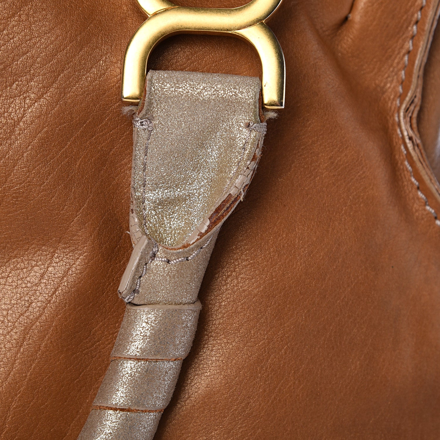 Chloe Metallic Calfskin Medium Marcie Satchel Brown 14 of 24