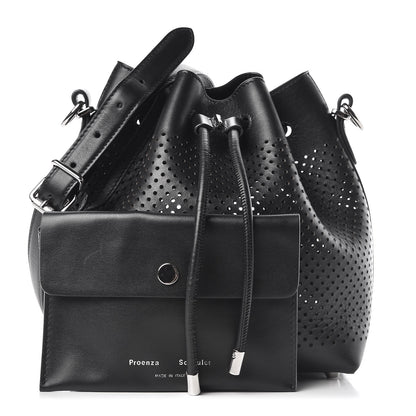 Proenza Schouler Calfskin Perforated Small Bucket Bag Black 1 of 13
