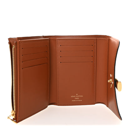 Louis Vuitton Monogram Flower Lock Compact Wallet Caramel 5 of 7