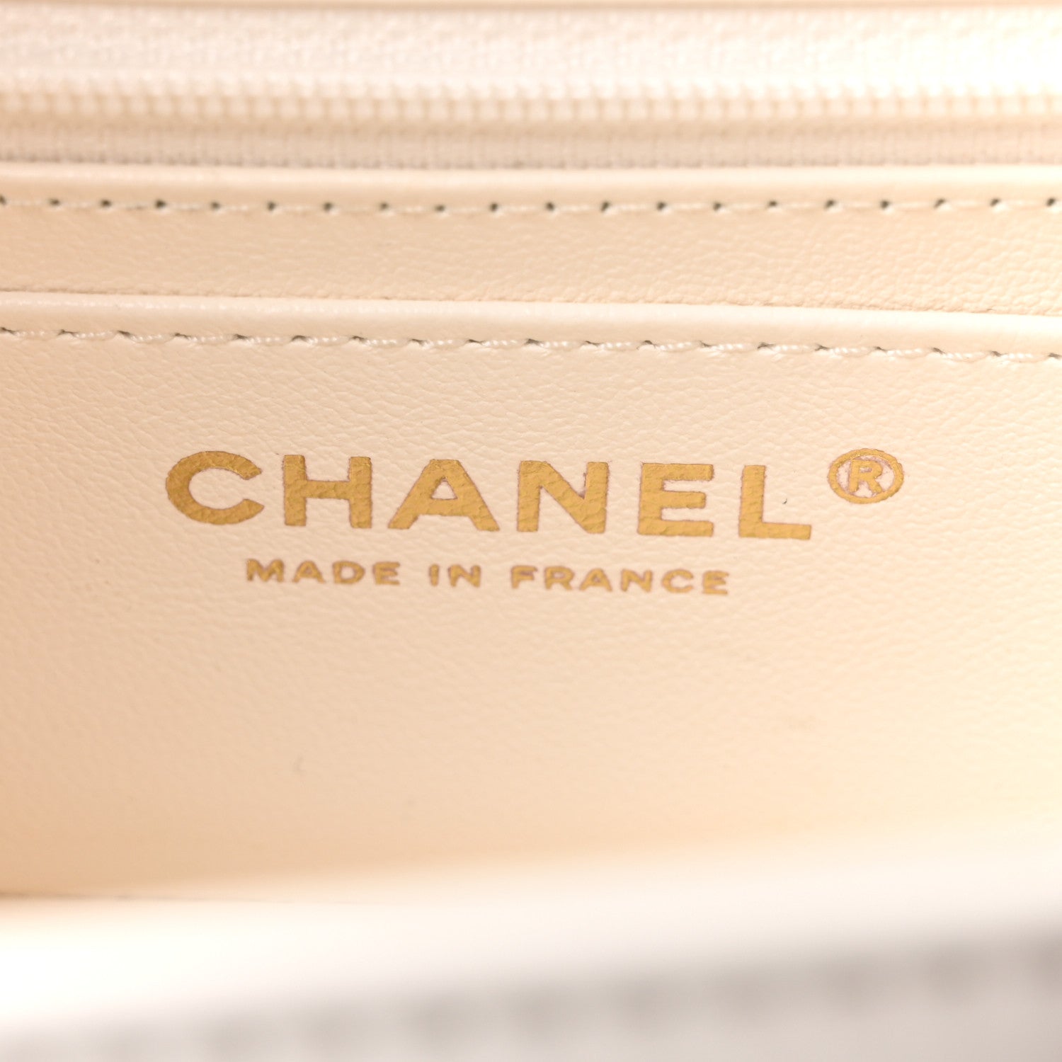 Chanel Shiny Calfskin Quilted CC Handle Vanity Flap Bag White 6 of 10