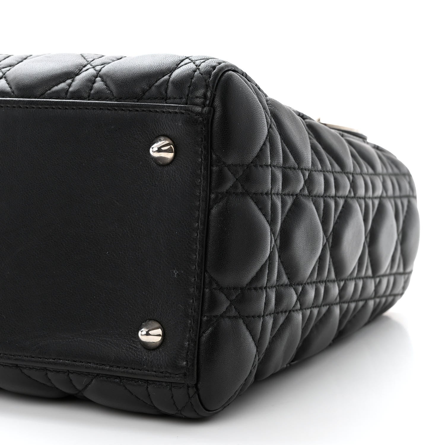 Christian Dior Lambskin Cannage Medium Lady Dior Black 10 of 13