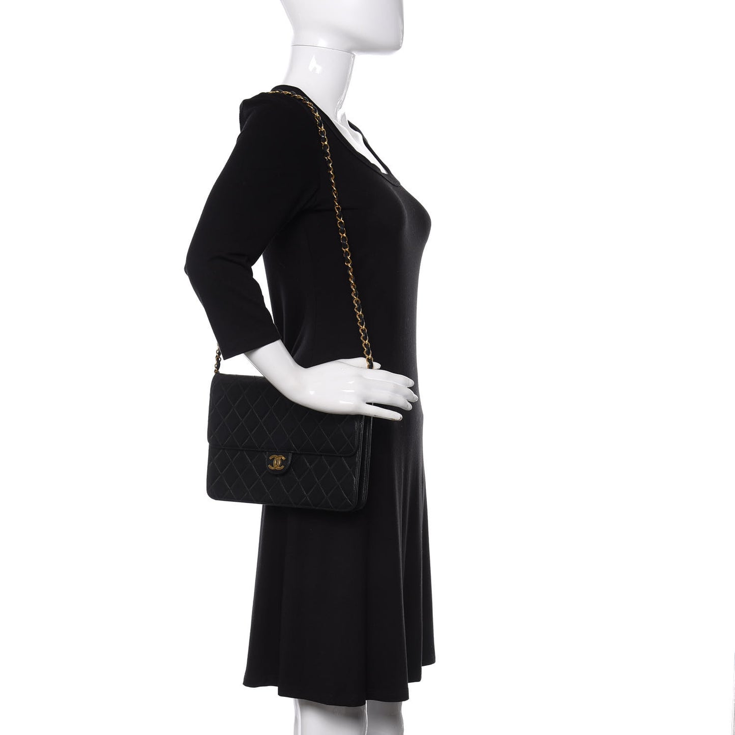 Lambskin Quilted Medium Single Flap Black