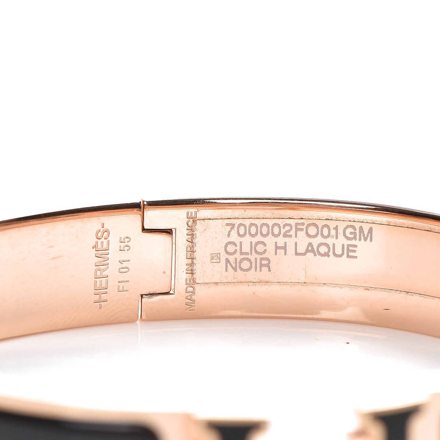 Enamel Narrow Clic Clac H Bracelet GM Black