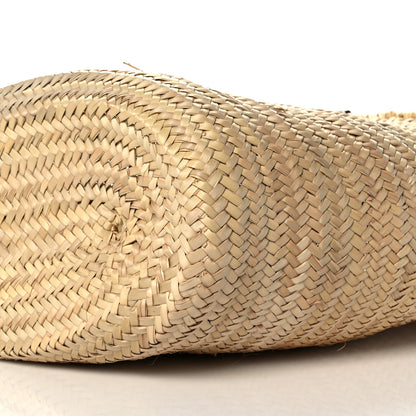 Celine Raffia Calfskin Triomphe Medium Panier Tan 10 of 13
