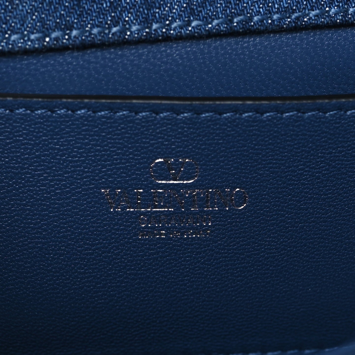 Denim Crystal Vlogo Embroidered Small Loco Shoulder Bag Montana Smoked Sapphire