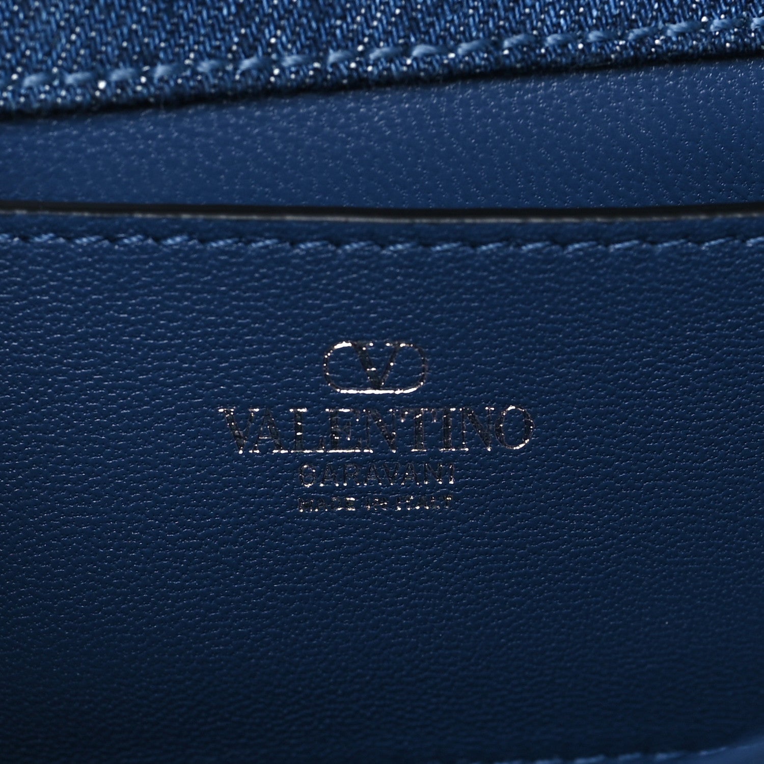 Valentino Garavani Denim Crystal Vlogo Embroidered Small Loco Shoulder Bag Montana Smoked Sapphire 6 of 9