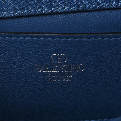 Valentino Garavani Denim Crystal Vlogo Embroidered Small Loco Shoulder Bag Montana Smoked Sapphire 6 of 9
