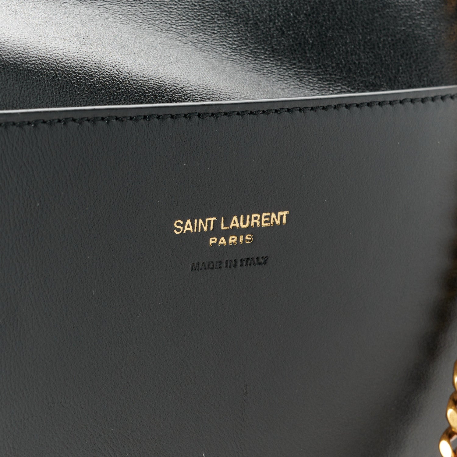 Saint Laurent Smooth Calfskin Suede Small Reversible Monogram Kate Satchel Black 10 of 17