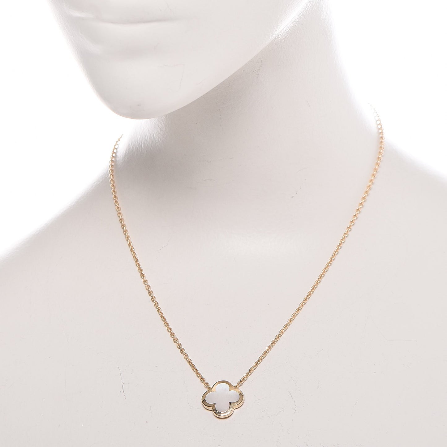 18K Yellow Gold Mother of Pearl Pure Alhambra Pendant Necklace