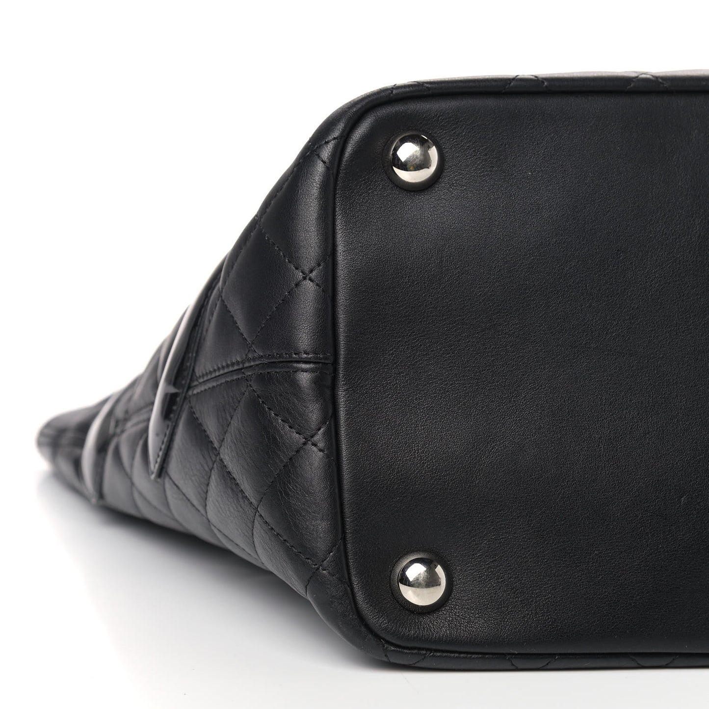 Calfskin Quilted Large Cambon Tote Black