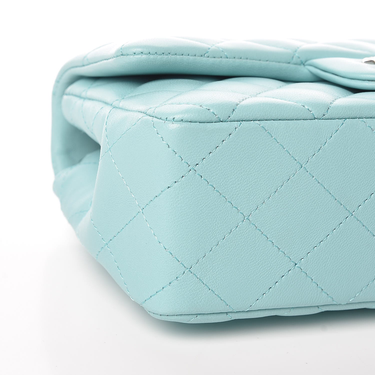 Chanel Lambskin Quilted Mini Rectangular Flap Light Blue 8 of 11