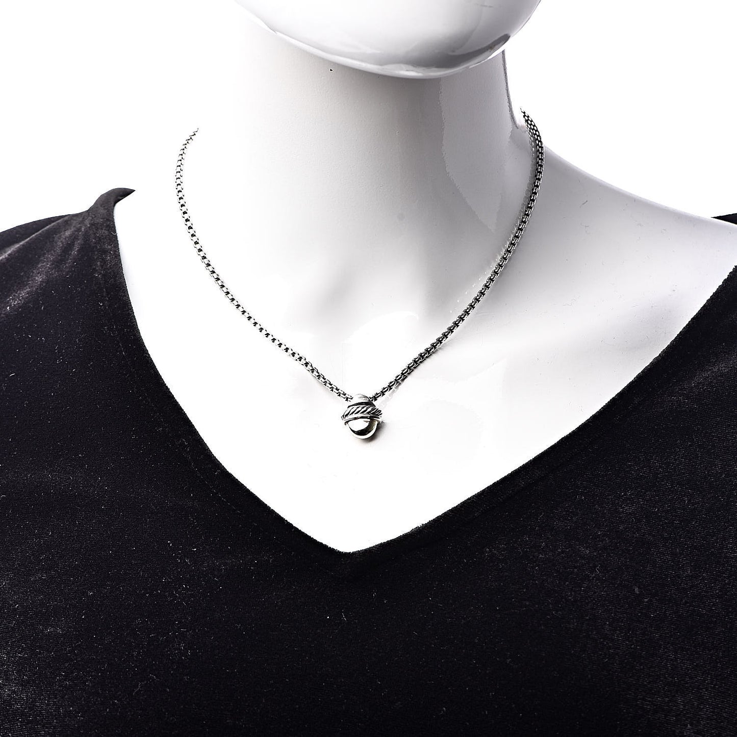 Sterling Silver 14K Yellow Gold Acorn Pendant Necklace