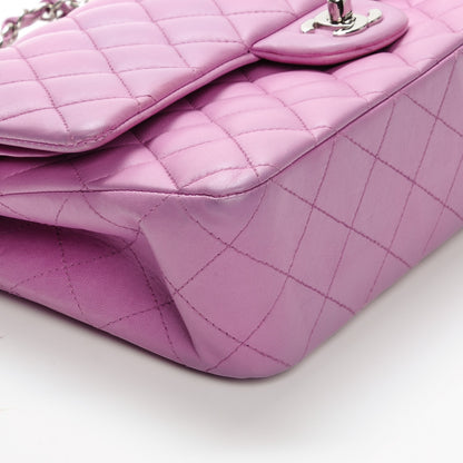 Chanel Lambskin Quilted Medium Double Flap Dark Pink 9 of 10