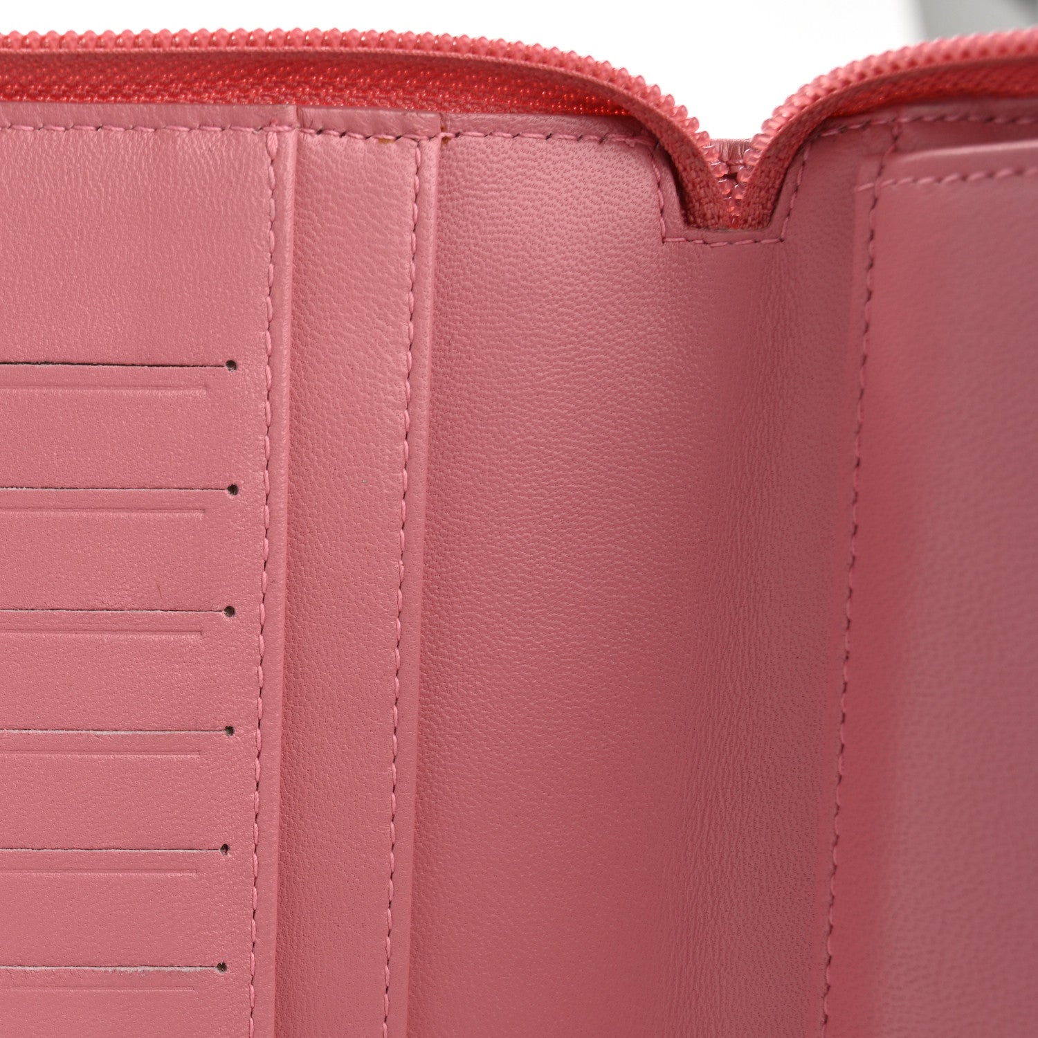 Chanel Lambskin Camellia Embossed Zip Around Organizer Wallet Pink 14 of 22